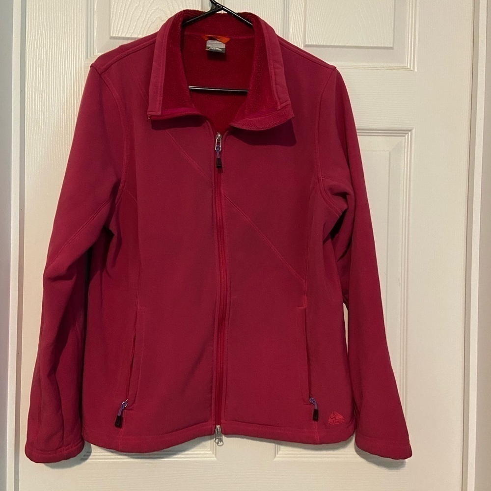 Nike ACG Women's Xl Hooded Full Zip FitTherma Grid Fleece Hooded Jacket Pink EUC